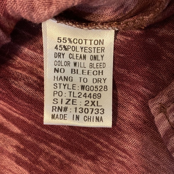 Umgee Faux‎ Wrap Top Size 2XL Tie Dye Boho Layering Festival Beachy Cotton Blend - Picture 10 of 10